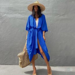 Women's Swimwear 2023 Beach Cover-up Cardigan-style Dresses Sun Protection Shirt Worn Over Bikini For Vacation Wear 8 Colours