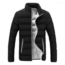 Men's Jackets Men Fall Winter Jacket Coats Windproof Snow With Inner Down Cotton Layer Warm Outfits Slim Stand Collar Outwear 2023