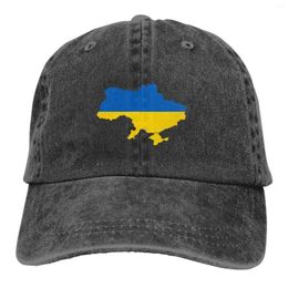 Ball Caps Est Ukraine Flag Map Unisex Cotton Adjustable Baseball Cap Durable Vintage Denim Dad Hat