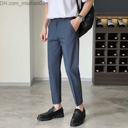 Men's Pants TFETTERS Men's Formal Pants Korean Fashion Solid Casual Men's Dress Pants Business Casual Ankle Long Set Pants Z230801