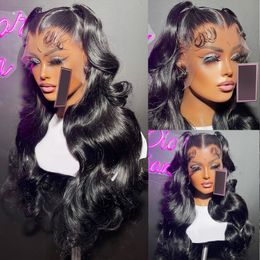 13x4 Transparent Lace Front Human Hair Wigs Black Body Wave Lace Frontal Wig Brazilian Lace Closure Wig Synthetic Heat Resistant