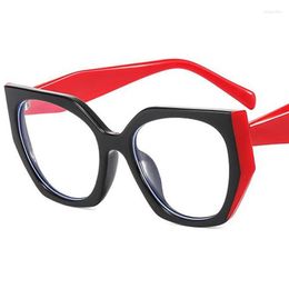 Sunglasses Anti-Blue Light Optical Glasses Unisex Cat Eye Eyeglasses Anti-UV Spectacles Oversize Frame Eyewear Patchwork Goggles