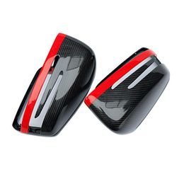 One pairRight Left Pure Carbon Fibre Mirror caps For W204 W176 W117 W218 W212 W207 X156 ABS Red side wing cover269S