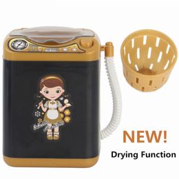 Tools Workshop Mini Electric Washing Machine Dollhouse Furniture Pretend Play Toys Very Efficient Useful For Wash Makeup Brushes Cleaner Tool 230731