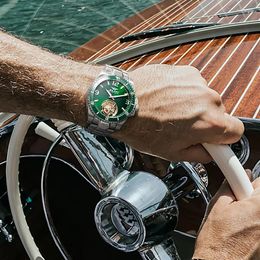 Wristwatches JINLERY Green Water Tourbillon Watch Ghost Luxury Wristwatch Automatic Hand Wind Sapphire Glass Watches Relogio Masculino