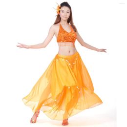 Stage Wear 1set/lot Women Belly Dance Costumes For Adult India Woman Bellydance Suit Sequin Bra And Skirt