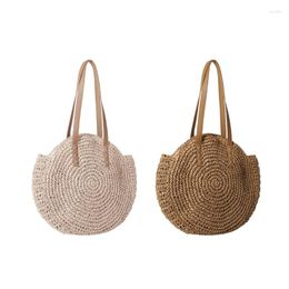 Evening Bags 2023 Summer Straw Beach Tote Bag For Women Large Capacity With Zipper Handbags Woven Shoulder