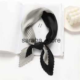 Scarves 2022 Brand Crinkle Scarf Women Silk Satin Square Neck Tie Hand Wirst Female Headscarves Bandana Shawl Leopard Hair Foulard J230801