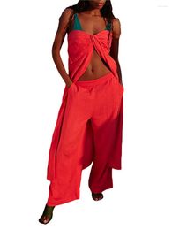 Women's Two Piece Pants Women S Y2K Fashion Set Trendy Off Shoulder Crop Top And High-Waisted Wide Leg - Stylish Streetwear Ensemble