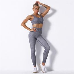 Active Sets Women Printing Series Hip Lifting Yoga Bra Set Two-Piece Moisture Absorption And Sweat Wicking Running Fitness Women's Pants