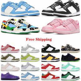 Spedizione gratuita Scarpe Designer Uomo Donna Scarpe casual Lows Bianco Nero Panda Flat Sneakers Grigio Nebbia Triple Pink Rose Whisper Medium Olive Ben e Jerry uomo Sneaker