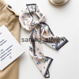 Scarves 2022 Print Silk Skinny Ribbon Scarf Women Luxury Hair Hand Bag Wrist Foulard Neck Tie Female Headband Bandana 110*13cm Scarves J230801