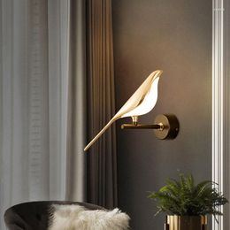 Wall Lamp Nordic Modern Magpie Bird LED Bedroom Bedside Parlour Background Decoration Sconce Indoor Lighting