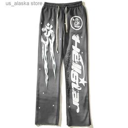 Men's Pants Hellstar Sweatpants Classic Flame Letter Print HELLSTAR High Street Hip Hop Sweatpants Casual Pants Men Women T230818