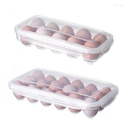 Storage Bottles Grid Transparent Egg Box Holder Container Kitchen Fridge Organizer Stackable Sealed Dustproof Freshkeeping