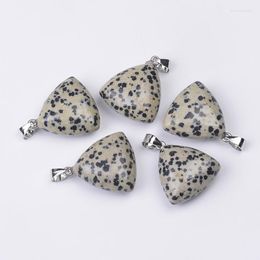 Pendant Necklaces 5pcs/Lot Triangle Shape Dalmatian Jasper Labradorite Tree Agate Howlite Stone Necklace