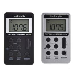 Radio R91A Portable Digital Mini FMAM Receiver w LCD Display Battery Earphone 230801