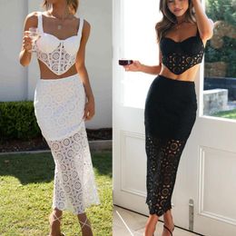 Work Dresses Women Summer 2 Piece Outfits Tops And Skirts V Neck Swing Slip Sexy Party Dress Elegant Luxury