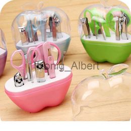 Nail Clippers 8pcs Apple Shape Nail Manicure Set Pedicure Tools Kit Mirror Clipper Scissors Travel Cute Cutter x0801