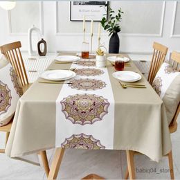 Table Cloth Modern Datura Printing Waterproof Table Tablecloth Wedding Decoration Rectangular Coffee Antimanchas R230801