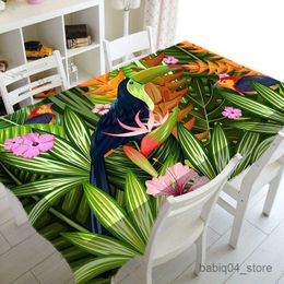 Table Cloth Tropical Printing Waterproof Table Tablecloth Rectangular Household Dining Room Table Cover Coffee Table Runner Tablecloth R230819