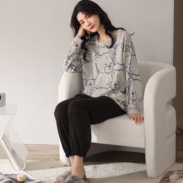sets for womens outfits two piece set women designer pants Women Pajamas Spring Autumn Long Sleeve Cotton Set Autumn spring Loose fitting Home clothing