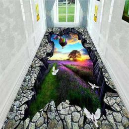 Carpets 3D Cartoon Corridor Carpet Staircase Hotel Lobby Strip Area Rug Hallway Living Room Decoration Home Anti-slip Floor Mat Cuttable R230801