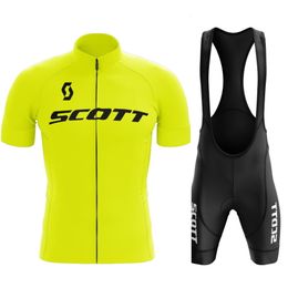 Cycling Jersey Sets Scott Set Summer Short Sleeve Breathable Mens MTB Bike Clothing Maillot Ropa Ciclismo Uniform Suit 230801