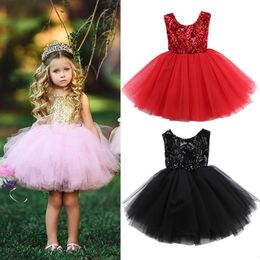 Girl's Dresses Toddler Girl Birthday Tulle Dress Backless Bow Wedding Gown Kids Party Wear Princess Pink Dress Baby Girl Bowknot Dresses 230801