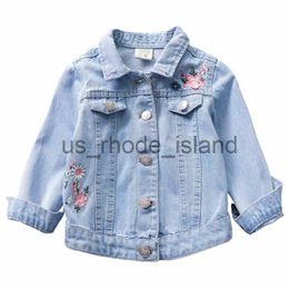 Jackets 2019 Spring Autumn 2-6 yrs Girls Denim Jackets Thin Coat Baby Girl Embroidery Outwear Children's Jeans Coats Jacket Kids Clothes x0730