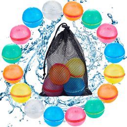 Sand Play Water Fun 6 12 24 PCS Splash Balls Reusable Balloons Bombs Toys Quick Fill Self Sealing Refillable Ball For Kids Summer 230731