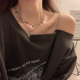 Chains Japan And South Korea's Love Necklace Female All-match Trendy Girl Niche Design Sense Stacking Collarbone Chain