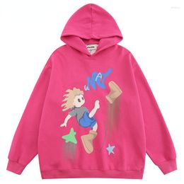 Men's Hoodies Autumn Men Oversized Pullover Hip Hop Funny Cartoon Graphic Print Streetwear Harajuku Fashion Casual Hooded Sweatshirts