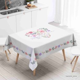 Table Cloth 2023 New Butterfly Printed Tablecloths Birthday Party Wedding Decoration Dining Table Coffee Table Decorations Picnic Mat R230801