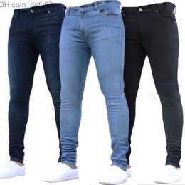Men's Jeans Mens Pants High Waist Zipper Stretch Jeans Casual Slim Fit Trousers Male Plus Size Pencil Denim Skinny for Men 220620 Z230801