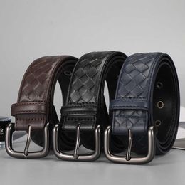 Classic luxury Men's and women's leather belt high-end quality original needle buckle pure hand woven head TopSelling Paris