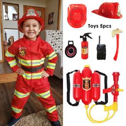 Cosplay Halloween Firefighter Cosplay Costume for Kids Boys Girls Carnival Party Sam Fireman Uniform Carnival Toys Outfits Work Clothing 230731