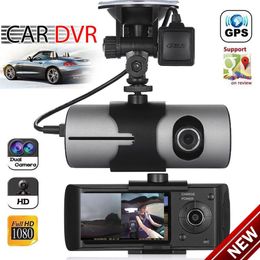 Dual Lens GPS Camera HD Car DVR Dash Cam Video Recorder G-Sensor Night Vision 218m
