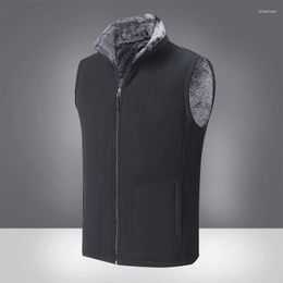 Men's Jackets Autumn Fleece Vest Jacket Winter Casual Waistcoat Plush Windbreaker Lining Thermal Coat Hiking Camping Skiing