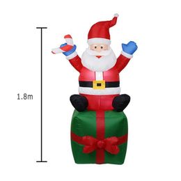 1 8M Inflatable Doll Night Light Merry Christmas Outdoor Santa Claus New Year Decoration Garden Soldier Toys Arrangement Props 2012786