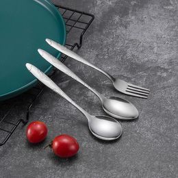 Dinnerware Sets 2pcs 401 Stainless Steel Spoon Restaurant Canteen El Rice Butterfly Cake Fork