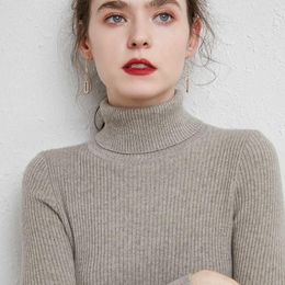 Women's Sweaters Women Autumn Winter Turtleneck Sweater Vintage Solid Basic Knitted Casual Slim Pullover Korean Fashion Chic Jumpers V288