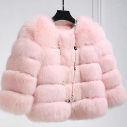 Women's Fur TUHAO Oversize Winter 3XL Warm Faux Coat Ladies Short Elegant Coats Fashion OL Female Overwear LQ326