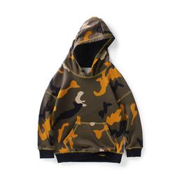 Hoodies Sweatshirts 413 years old Boys clothes autumn winter hooded coat fashion camouflage thick warm high quality wearresistant children jacket 230801