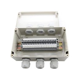 IP65 Waterproof Cable Wiring Junction Box 3 in 3 out 200 120 75mm with UK2 5B Din Rail Terminal Blocks241w