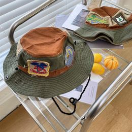 Berets Parent-child Wild Western Cowboy Caps Unisex Neck Draw String Adult Size Fashion Trendy Denim Adjustable Bucket Hat For Women