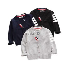 Strickjacke Herbst Baby Jungen Pullover Kleinkind Jungen VNeck Jumper Strickwaren Langarm Baumwolle Strickjacken Kinder Kleidung Kinder Pullover Mantel J230801