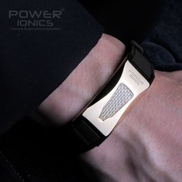 Charm Bracelets Power Ionics 3000ionscc Ironman Germanium FIR Carbon Fibre Bio Golf Watch Bracelet Wristband Free Lettering Gifts 230731