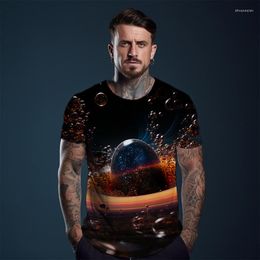 Men's T Shirts Summer Fashion Casual Short-sleeved T-shirt Mars 3d Printing Refreshing And Comfortable Plus Size Tops