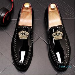 Designer men's flat shoes loafers gentleman shoes wedding homecoming party dance charming sequin embroidery